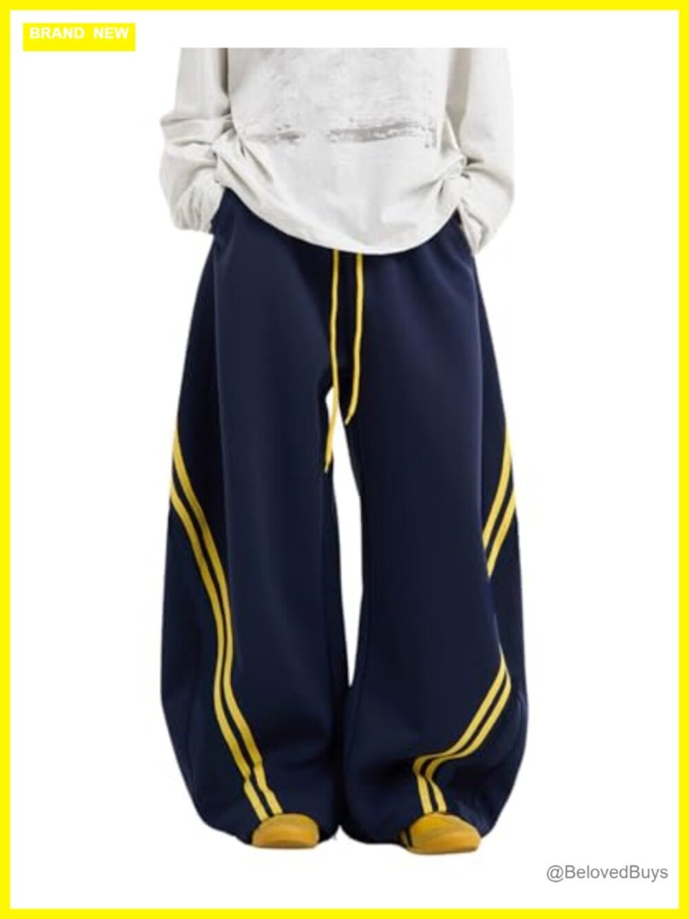Barrel Sweatpants Women High Waist Baggy Striped Wide Leg
